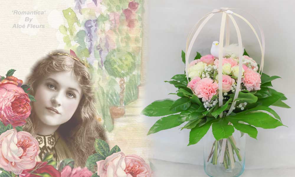 Bouquet rond cage d'amour