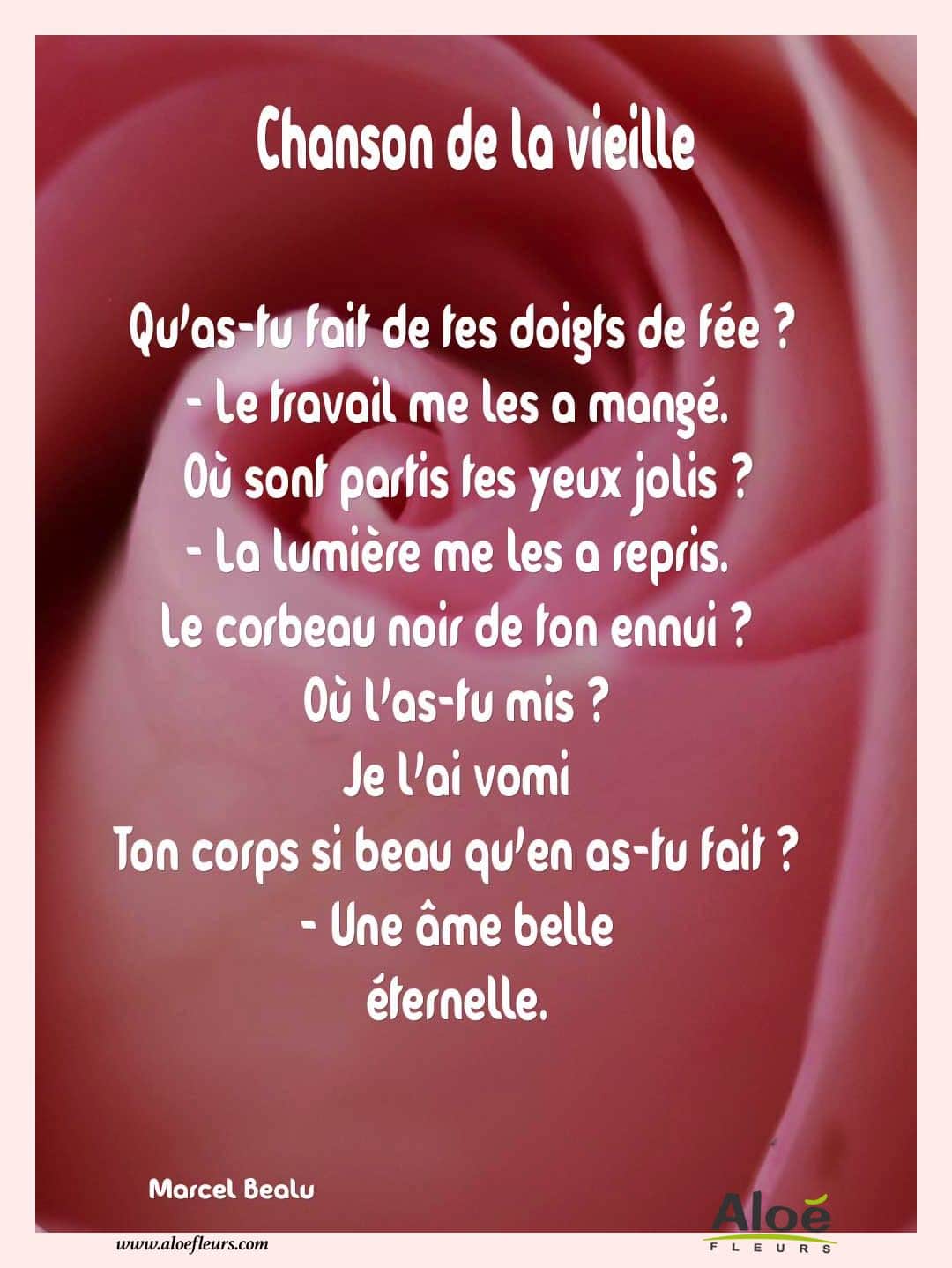 Poemes Fete Des Grands Meres 2016 Aloefleurs.com   Chanson De La Vieille