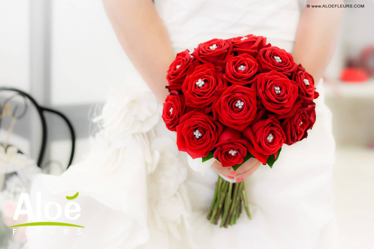 Bouquet de mariée rouge » ALOE FLEURS