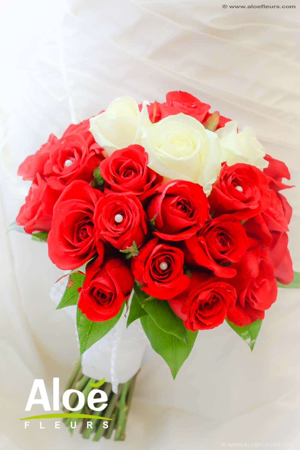 Bouquet De Mariée Glamour Roses Rouge
