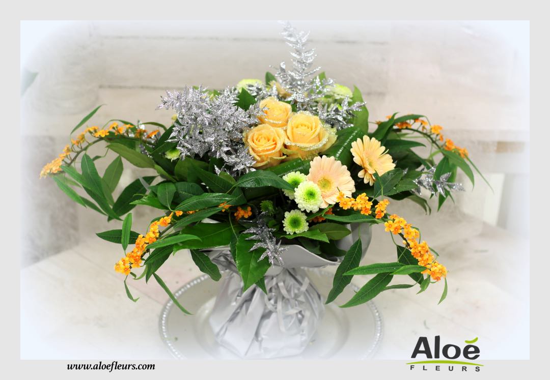 Bouquet Bulle D'eau Décoration Florale De Noel Aloé Fleurs16