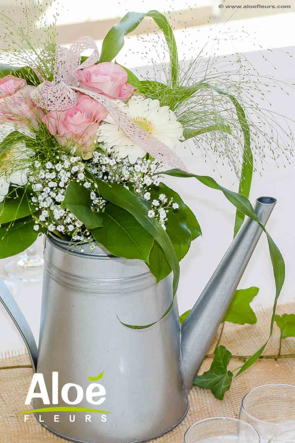 Bouquet De Mariée Champêtre : Thème Mariage Rétro Nature Aloé Fleurs 25
