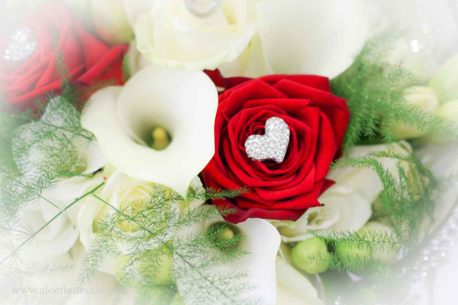 Bouquet De Mariée Mariage Rouge Et Blanc Aloe Fleurs 5