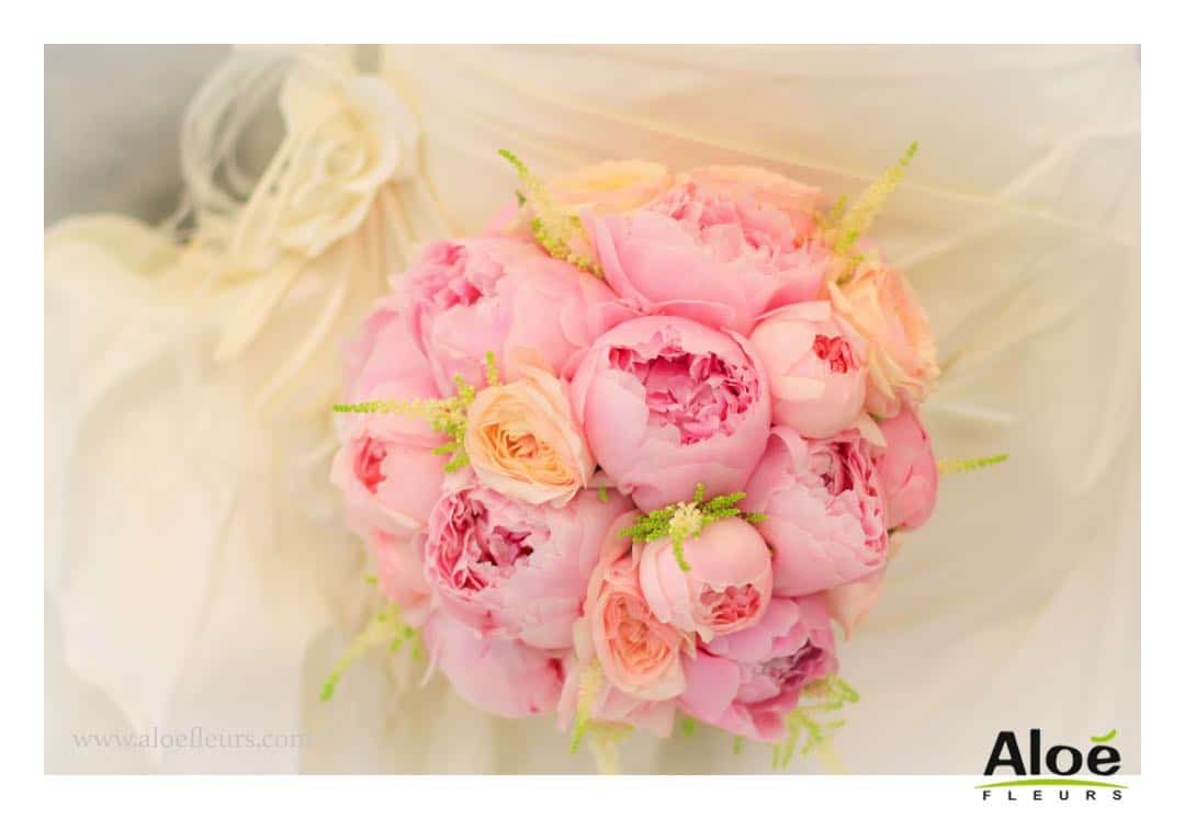 Cadre  Bouquet Mariée Et Mariage Pivoine Rose Ancienne Aloefleurs.com  0089 5