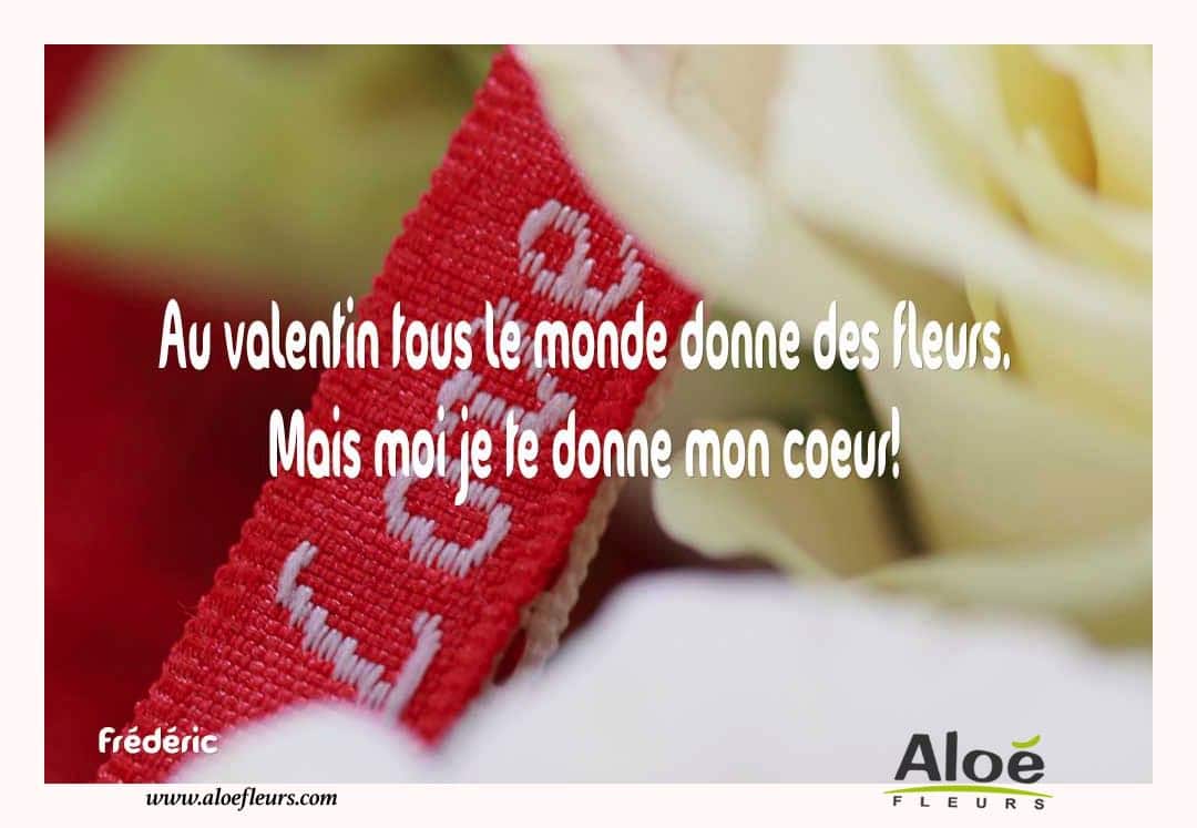 Citations D'amour Et Saint Valentin  Au Valentin Tous Le Monde Donne Des Fleurs. Mais Moi Je Te Donne Mon Coeur