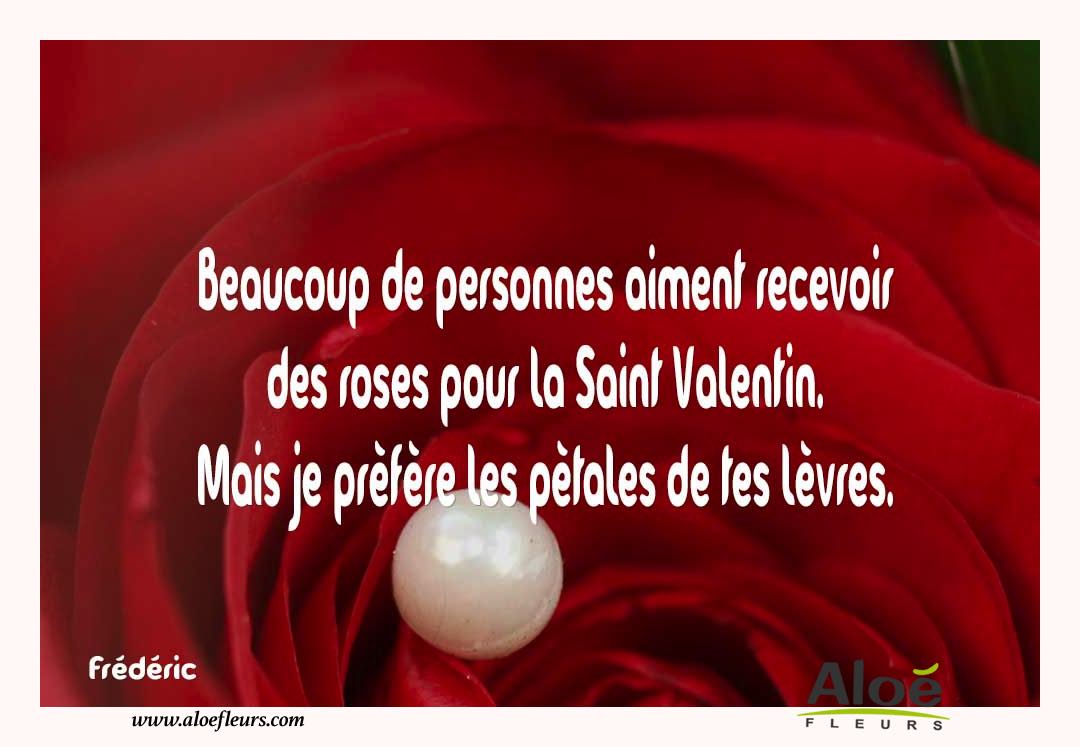 Citations D'amour Et Saint Valentin  Beaucoup De Personnes Aiment Recevoir Des Roses Pour La Saint Valentin. Mais Je Prèfère Les Pètales De Tes Lèvres