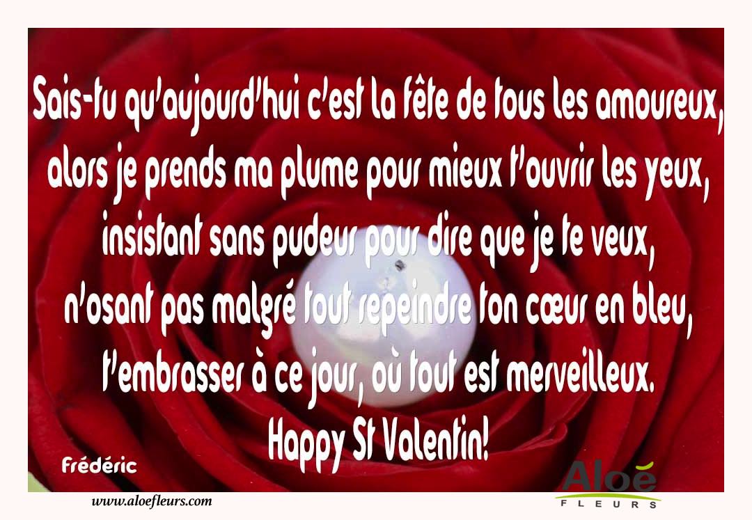 Citations D'amour Et Saint Valentin  Sais Tu Qu'aujourd'hui C'est La Fête