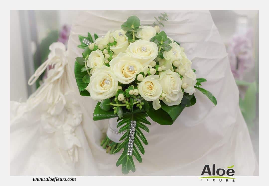 Le bouquet de mariée blanc : Douceur et pureté » ALOE FLEURS